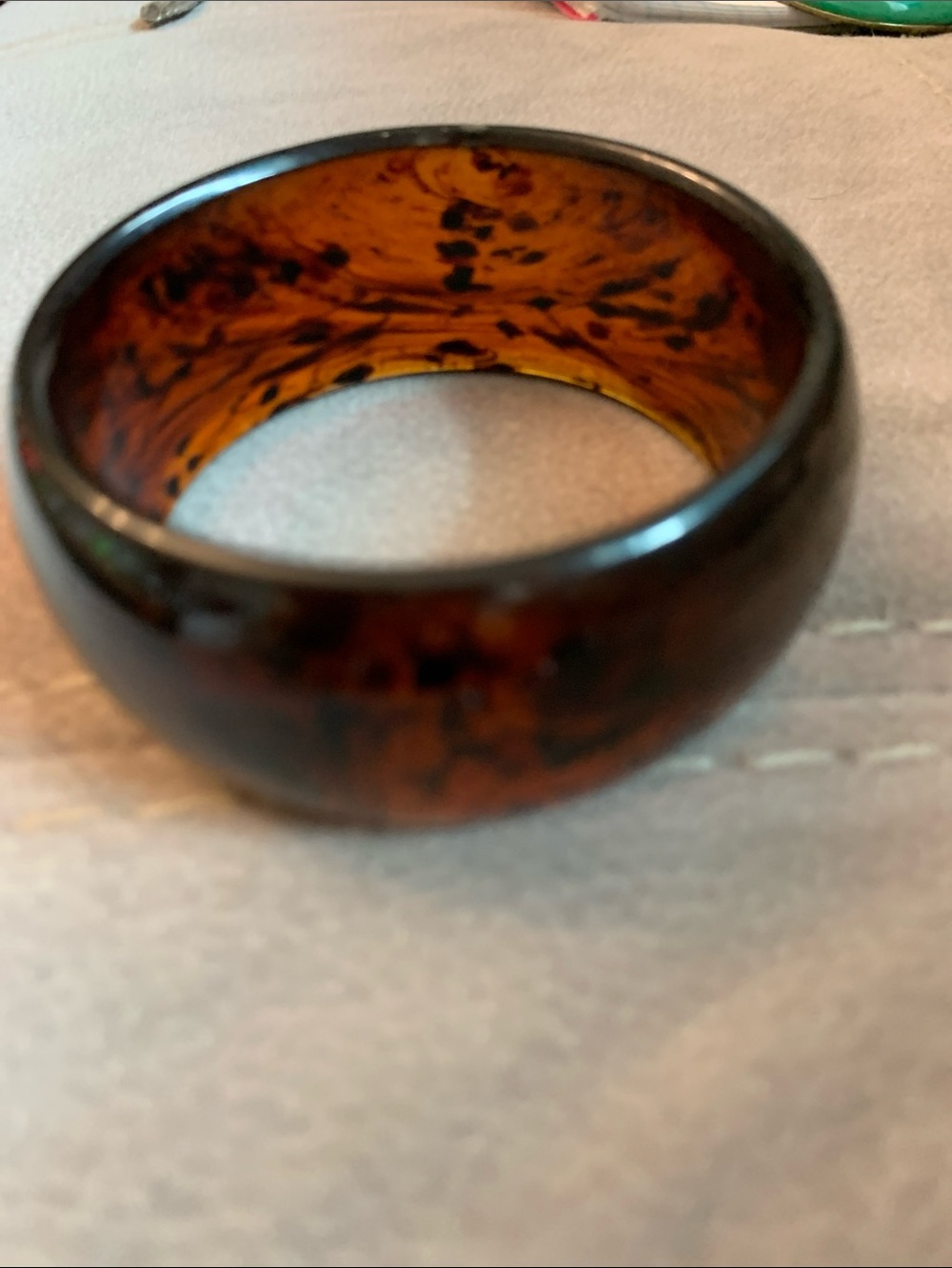 Vintage Lucio50s/60s Bangle Bracelet Cast Faux Amber Color